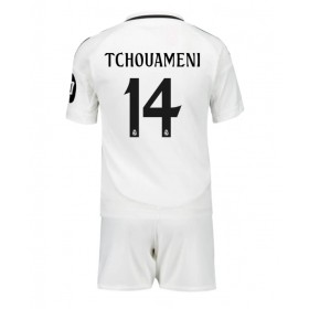 Dres Real Madrid Aurelien Tchouameni #14 Domaci za djecu 2024-25 Kratak Rukav (+ kratke hlače)